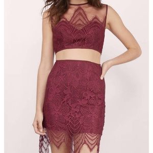 Tobi Maroon Two Piece Dress
